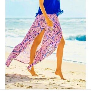 Lilly Pulitzer Resort Long Sexy Maxi Slits Skirt in Pink Size Small